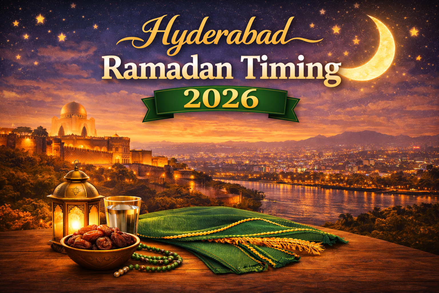Hyderabad Ramadan Timing 2026 — Today Sehri and Iftar time with complete 30-day calendar
